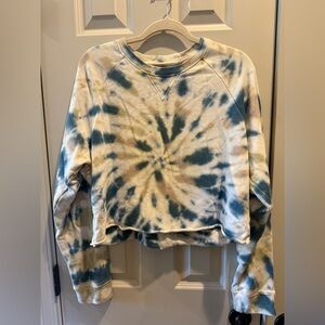 MOTHER Tie-Dye Sweater in Blue and Cream